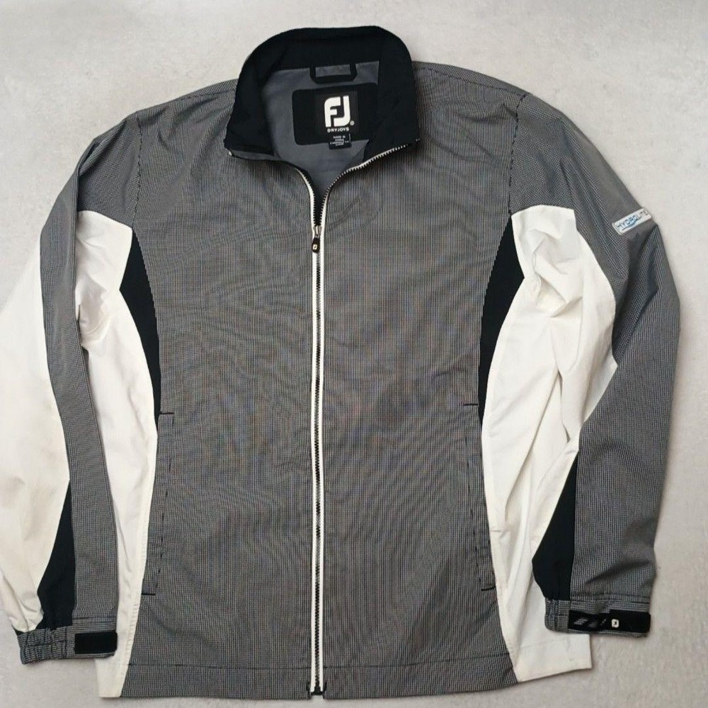 FootJoy Jacket Mens L Gray Golf DryJoys Hydrolite Water Resistant Full Zip Tech